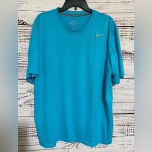 Nike Dri Fit Training T-Shirt Men's XL Blue Poly Short Sleeve